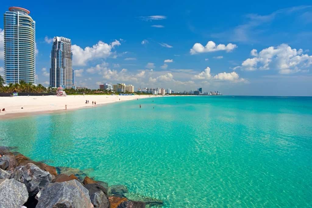Turquoise water along a South Florida beach