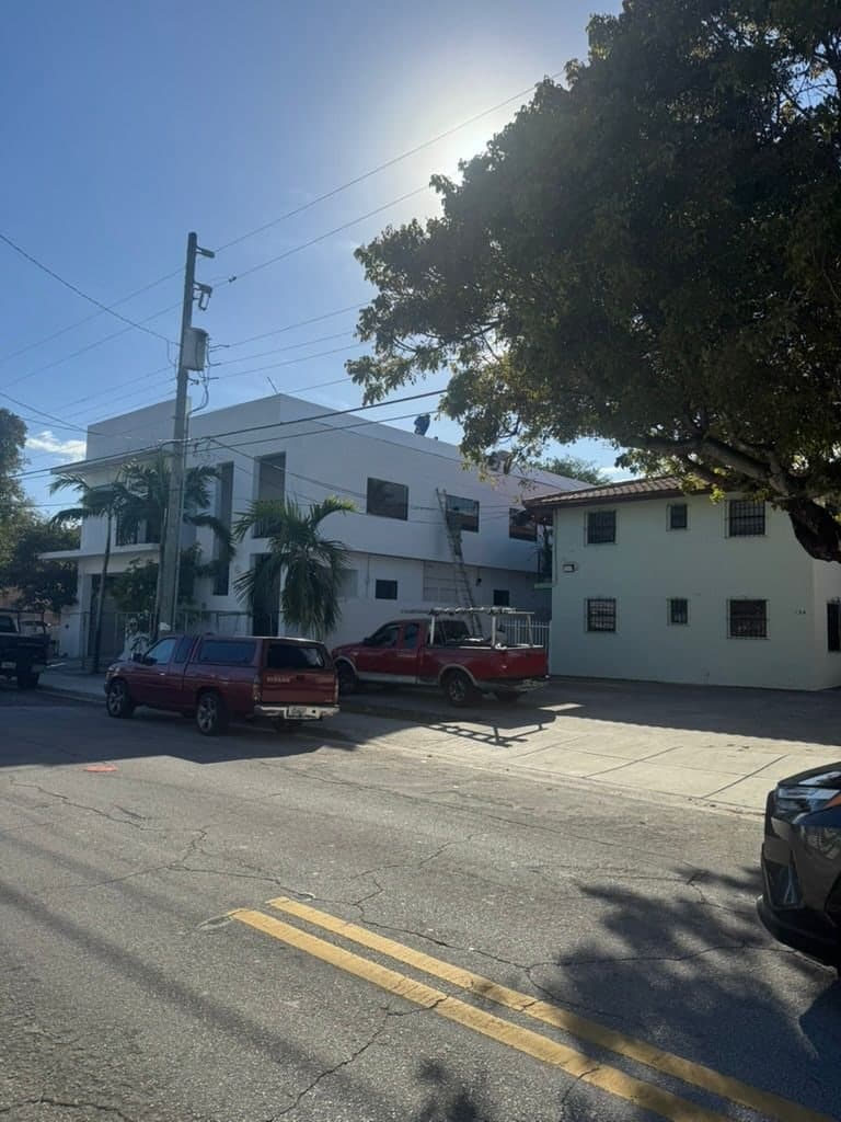 A multifamily building on a Miami street